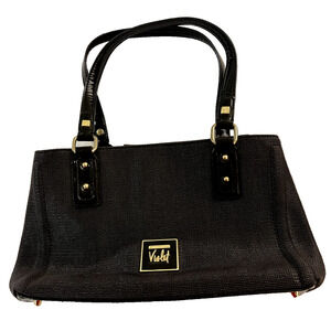 Sarah Violet Women’s Black Handbag Purse Tote Gold Hardware Lined Clutch